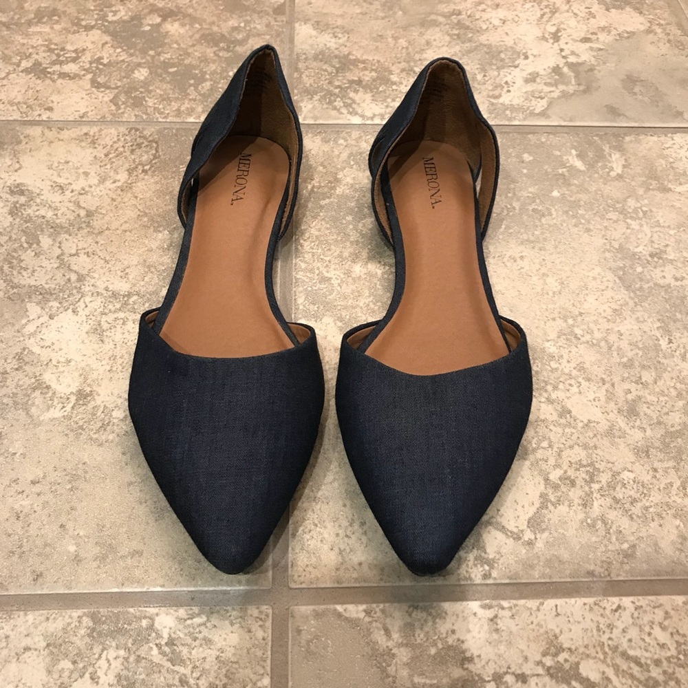 Blue Chambray Flats